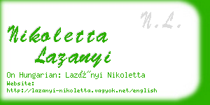 nikoletta lazanyi business card